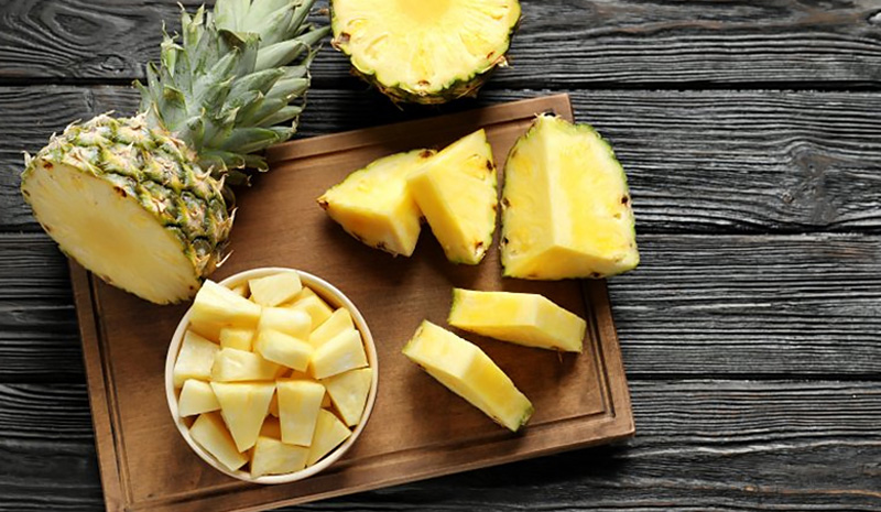 Pineapple possesses antibacterial, anti-inflammatory, and exfoliating properties for the skin.