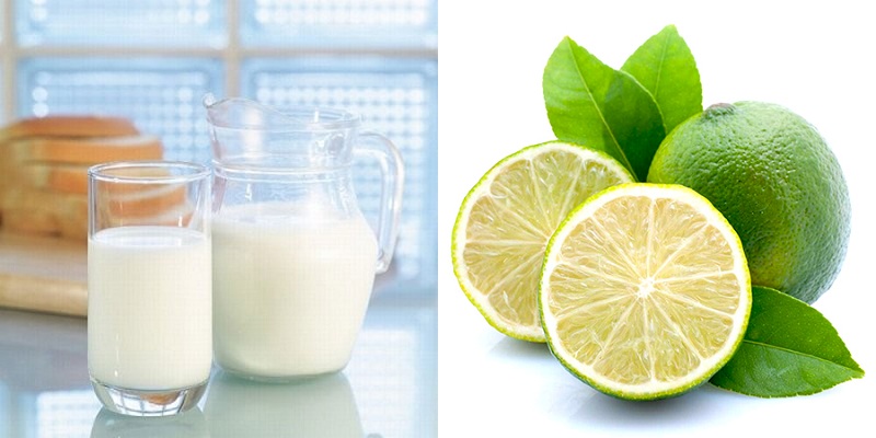Lemon and fresh milk when combined to form a mixture that promotes easy removal of dead skin on the skin