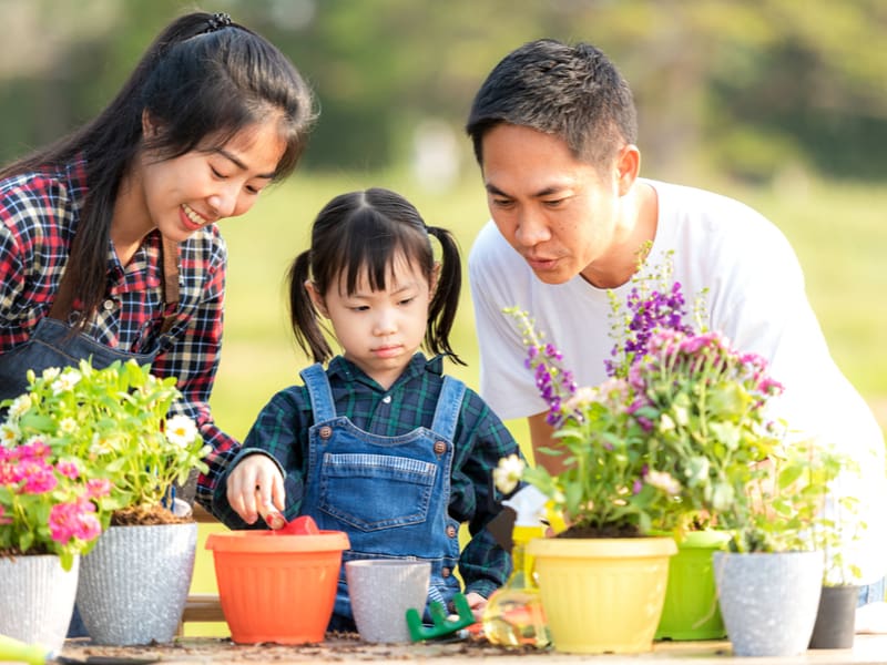 Talking about environmental issues helps stimulate thinking development in children. 