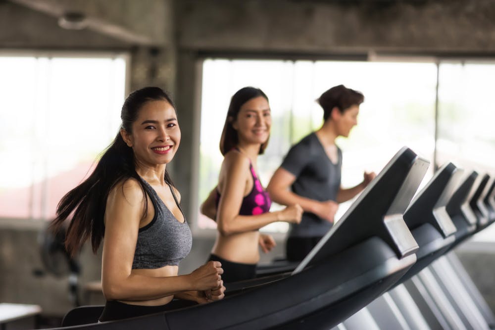 You can perform a series of cardio exercises on a treadmill or an exercise bike.