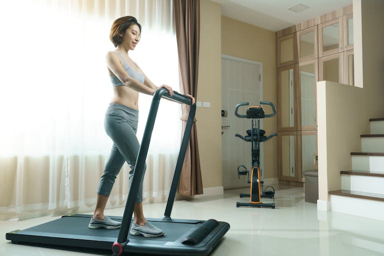 You can walk outside or on a treadmill for 10 minutes.