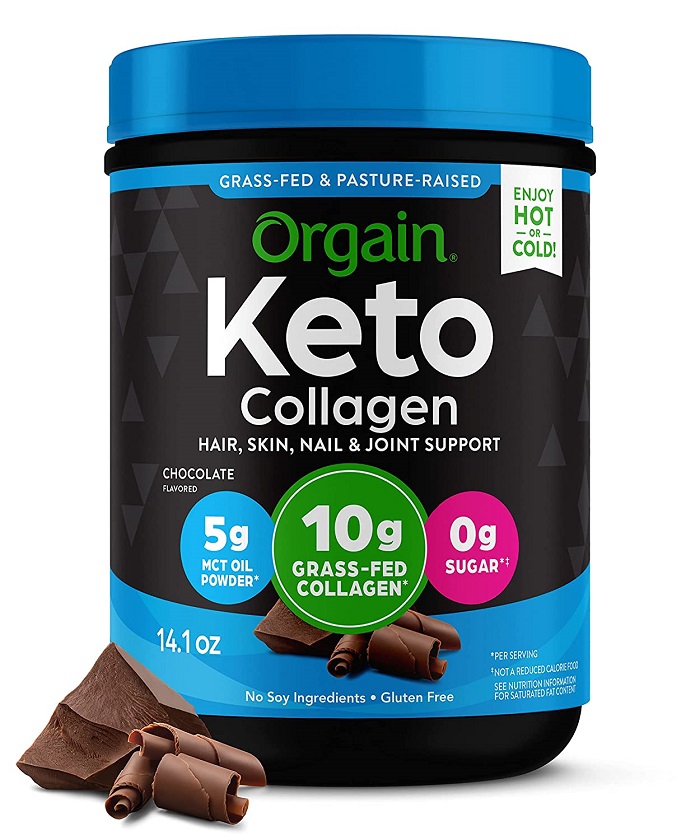 Orgain chocolate keto collagen protein powder