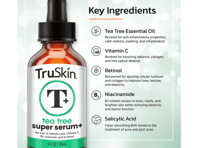 The Ingredients of TruSkin Tea Tree Clear Skin Super Serum