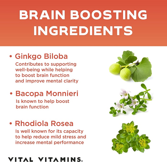 Ingredients of Vital Vitamins Brain Booster