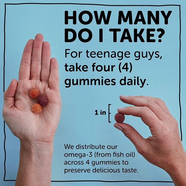 Usage Instructions for SmartyPants Teen Guy Multi & Omegas Gummies