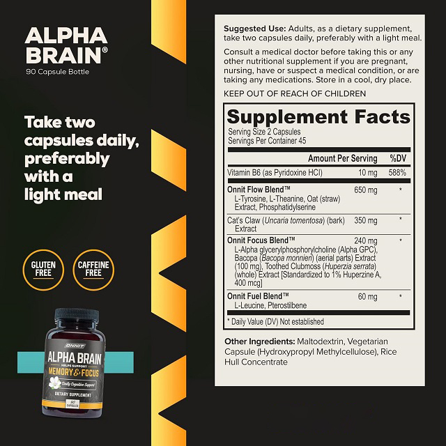 Usage Instructions for Onnit Alpha Brain Memory & Focus