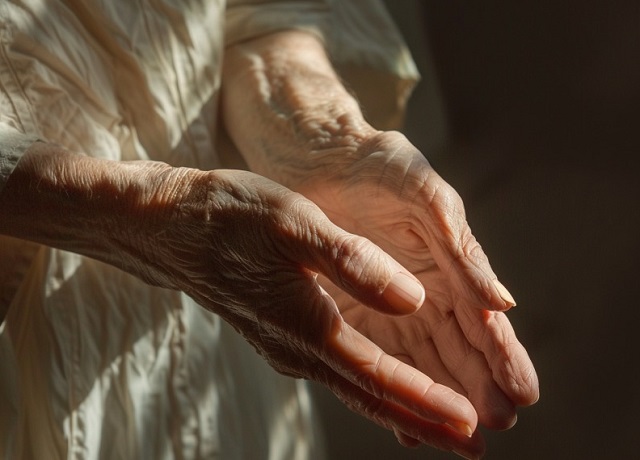 The aging of the skin on the hands commonly occurs after the age of 35.