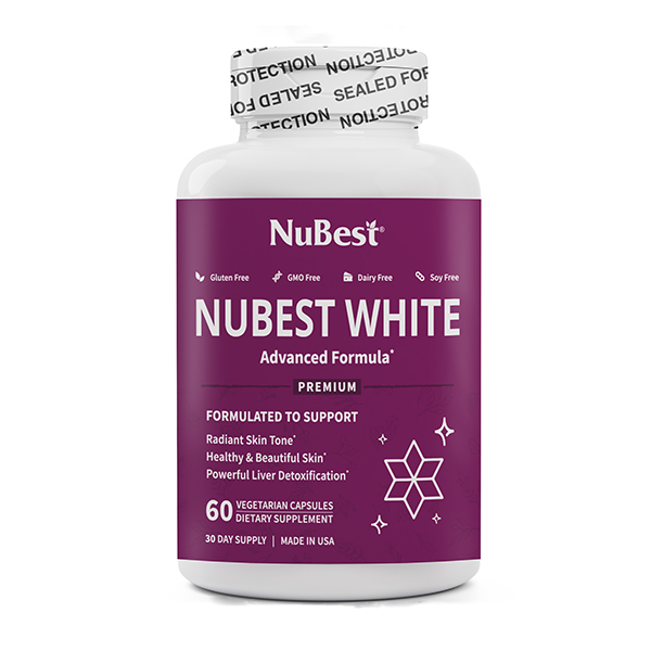 NuBest White skin brightening supplement bottle